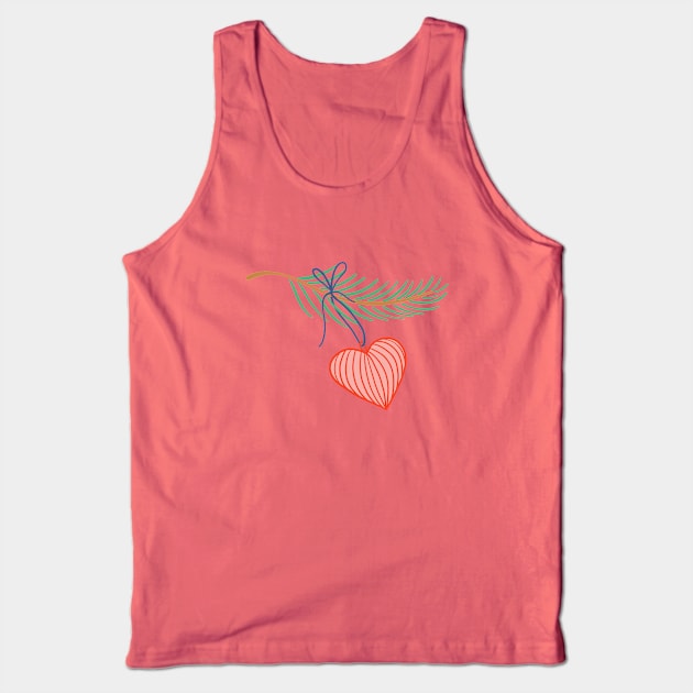 Decorative heart on pine twig. Tank Top by DanielK